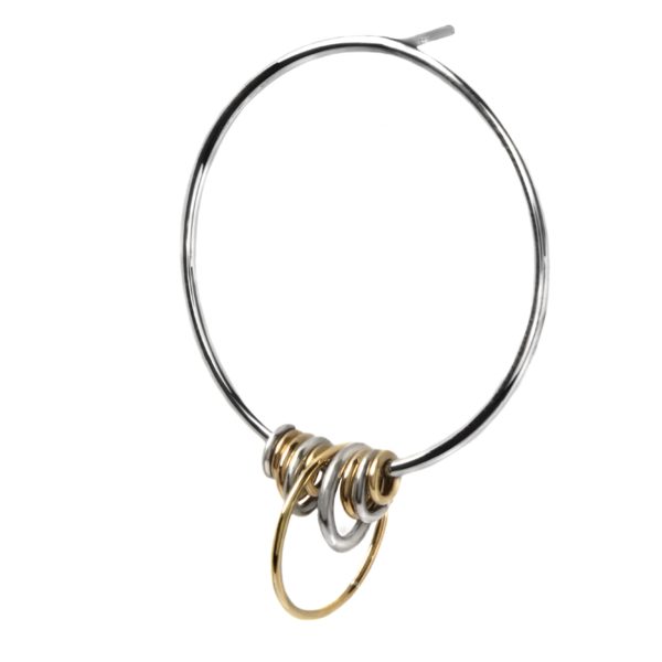 Boucle d'oreille I Get Around . Argent 925 et Or jaune